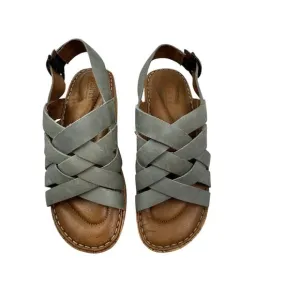 Born Laila Leather Strappy Wedge Cork Comfort Sandals Women's Size 6