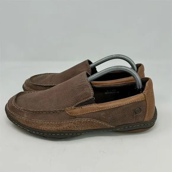 Born Men's Brown Leather Loafer Driving Shoes Size 9 Casual Slip On
