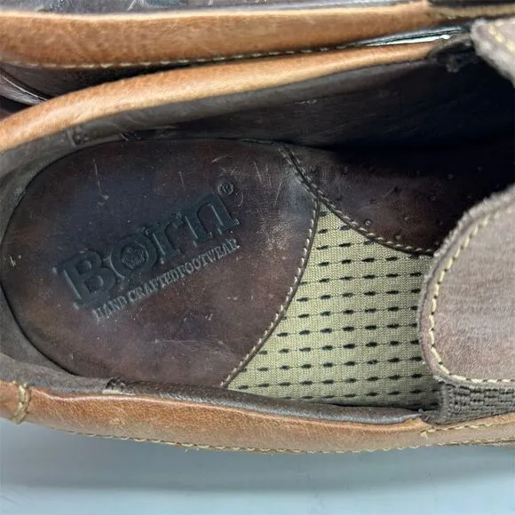 Born Men's Brown Leather Loafer Driving Shoes Size 9 Casual Slip On