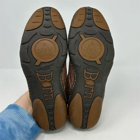Born Men's Brown Leather Loafer Driving Shoes Size 9 Casual Slip On