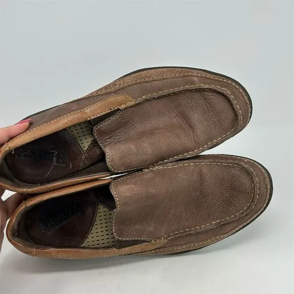 Born Men's Brown Leather Loafer Driving Shoes Size 9 Casual Slip On