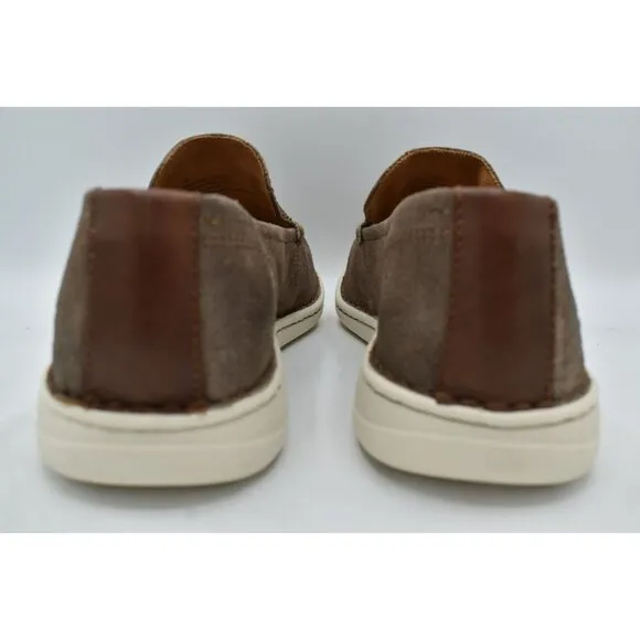 Born Mens Size 11 Thaton Taupe Brown Combo Nubuck Slip On Loafers Shoes