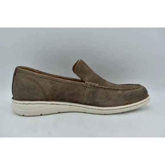 Born Mens Size 11 Thaton Taupe Brown Combo Nubuck Slip On Loafers Shoes