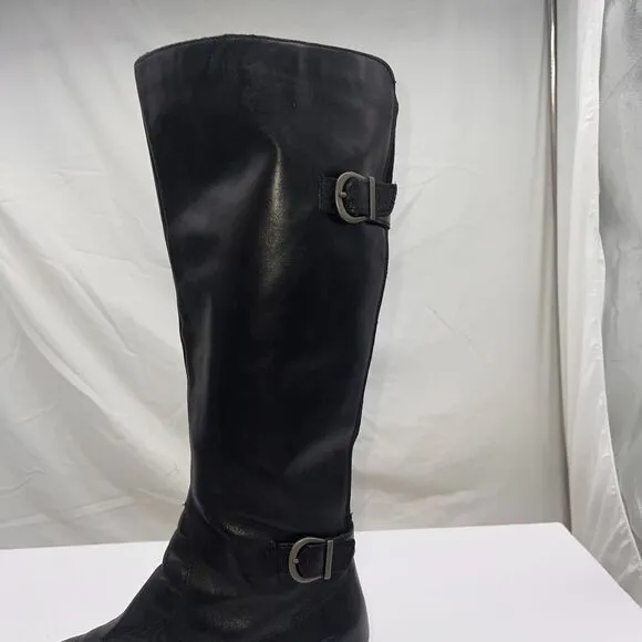 BORN Riding Boots Leather Inside Zip Knee tall comfort classic Sz 9.5 M