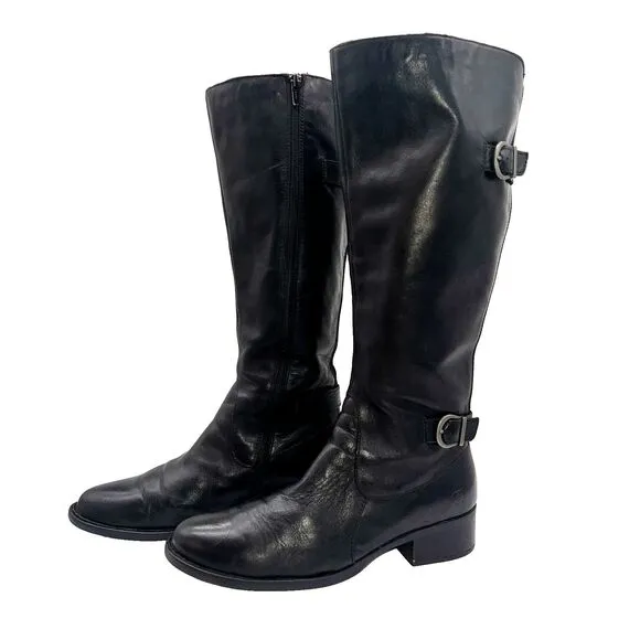 BORN Riding Boots Leather Inside Zip Knee tall comfort classic Sz 9.5 M