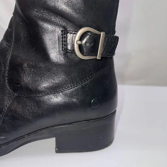 BORN Riding Boots Leather Inside Zip Knee tall comfort classic Sz 9.5 M