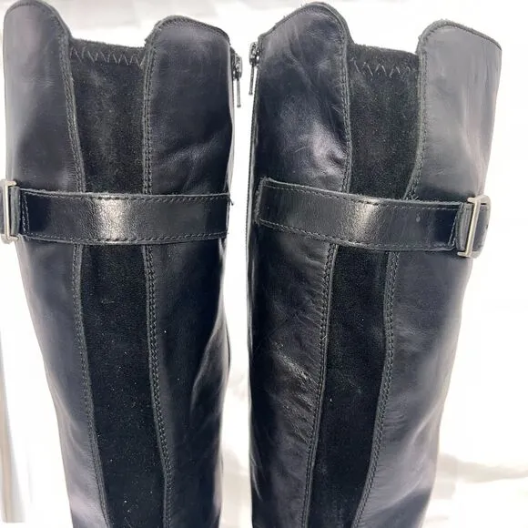 BORN Riding Boots Leather Inside Zip Knee tall comfort classic Sz 9.5 M