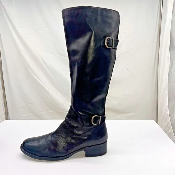 BORN Riding Boots Leather Inside Zip Knee tall comfort classic Sz 9.5 M