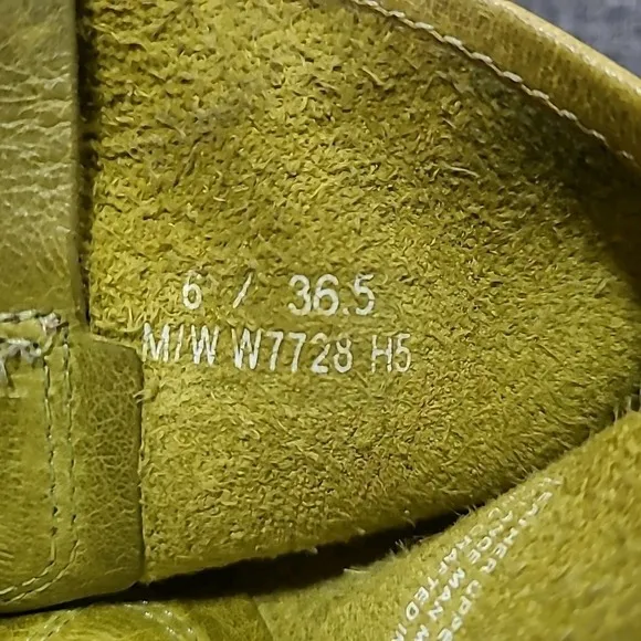 Born Shavano Western Riding Boots M/W W7728 H5 Chartreuse Leather Sz 6 US 36.5EU