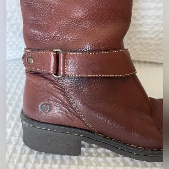 Born tall leather riding-style boots, women's