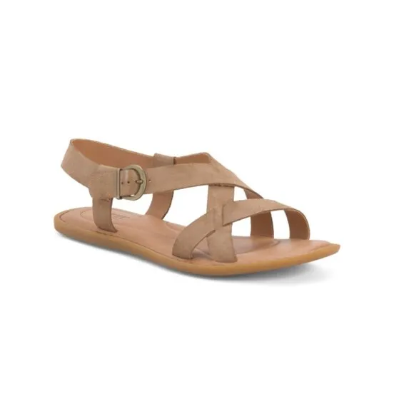 BORN Taupe Suede Ruben Comfort Sandals