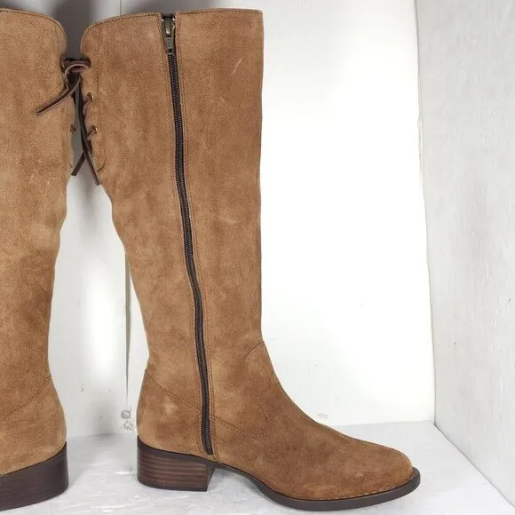 Born Women's Cotto US7,5M Brown Distressed Suede Lined Side Zip Riding Boots
