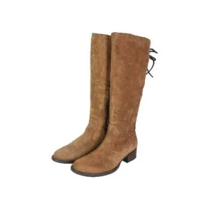 Born Women's Cotto US7,5M Brown Distressed Suede Lined Side Zip Riding Boots