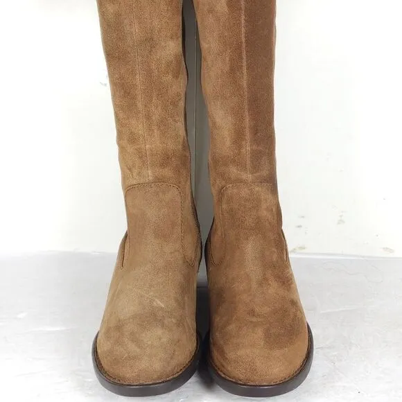 Born Women's Cotto US7,5M Brown Distressed Suede Lined Side Zip Riding Boots