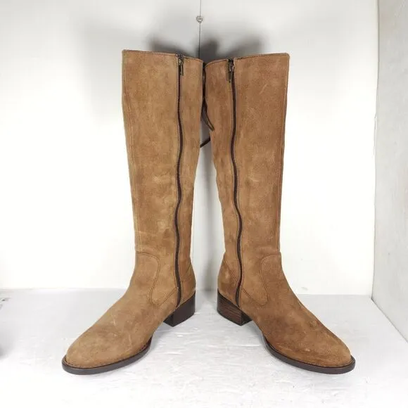 Born Women's Cotto US7,5M Brown Distressed Suede Lined Side Zip Riding Boots