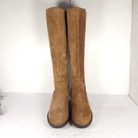 Born Women's Cotto US7,5M Brown Distressed Suede Lined Side Zip Riding Boots