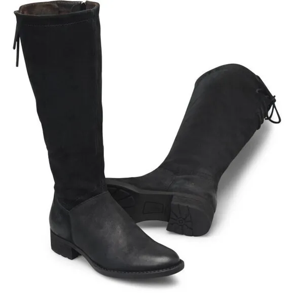 Born Womens Hayden BR0027009 Black Leather Knee High Riding Boots Size 6 M
