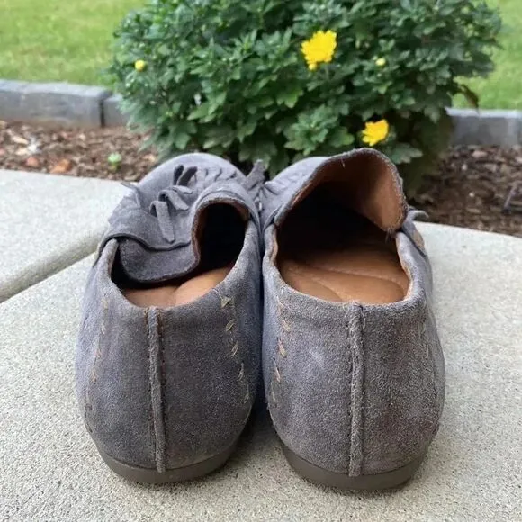 Born McGee Fringe Suede Slip On Loafers