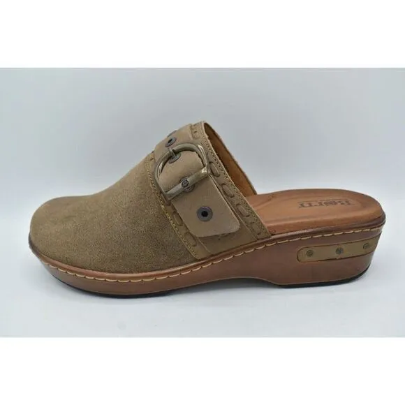 Born Womens Size 11 Banyan Grey Slip on Leather Comfort Clogs Shoes Sandals