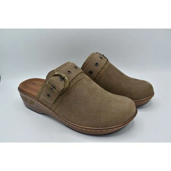 Born Womens Size 11 Banyan Grey Slip on Leather Comfort Clogs Shoes Sandals