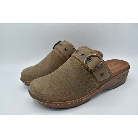 Born Womens Size 11 Banyan Grey Slip on Leather Comfort Clogs Shoes Sandals