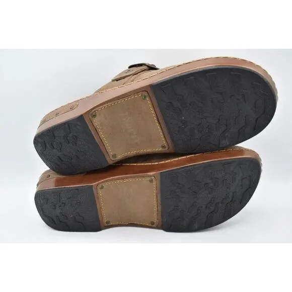 Born Womens Size 11 Banyan Grey Slip on Leather Comfort Clogs Shoes Sandals