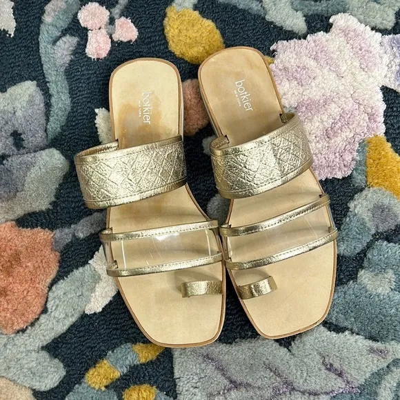 Botkier clear strappy metallic sandals