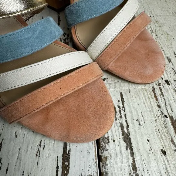 Botkier New York Sera Pump Block Heel Sandals Leather Strappy Size 7M