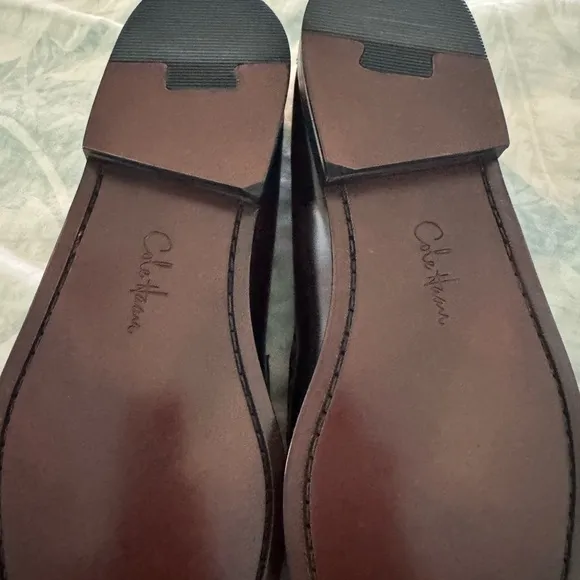 Brand new Cole Haan Black Leather Slip-On Loafers with Tassels