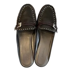 Brighton Women’s Brown Rounded Toe Leather Slip On Loafers Size 9.5N GUC
