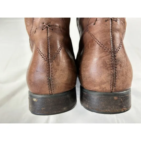 Børn Born Lottie Tall Riding Boots Size 9.5 Brown Leather Side Zipper D07792