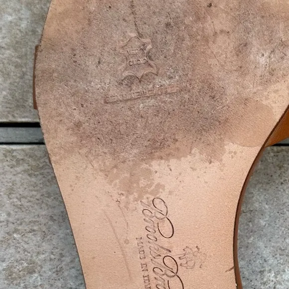 Brooks Brothers Brown Leather Slide Sandals