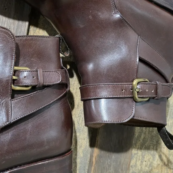 Brooks Brothers Jodphur Soft Leather Ankle Chelsea Riding Boots w/Buckle Closure