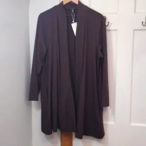 Brown Cardigan Jacket XL w/ Pockets  Sustainable TENCEL Elieen Fisher NWT