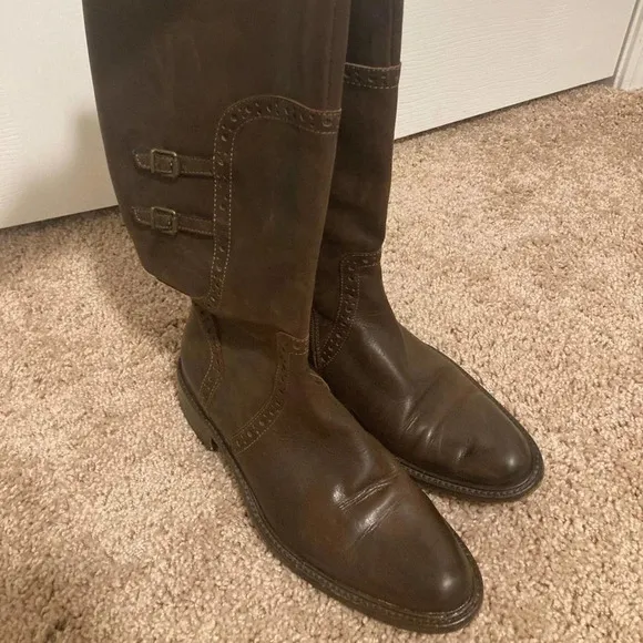 brown leather “made in Italy” riding boots Sz 37.5