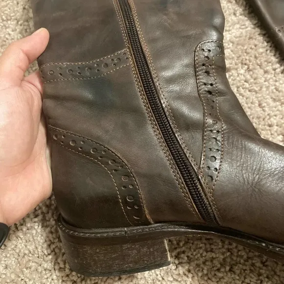 brown leather “made in Italy” riding boots Sz 37.5