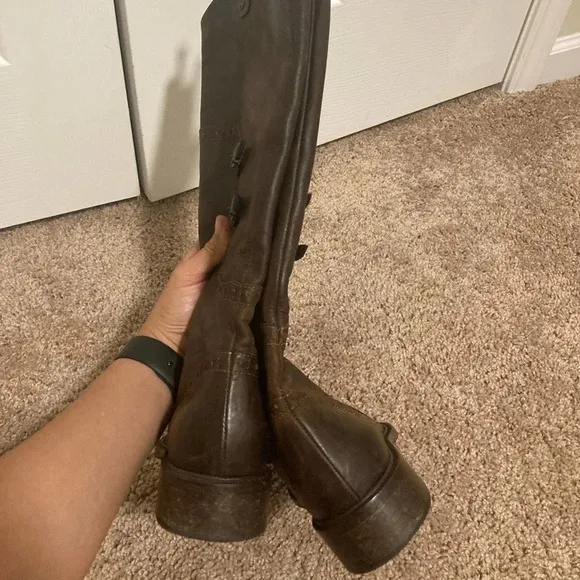 brown leather “made in Italy” riding boots Sz 37.5