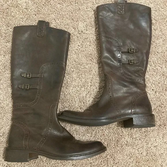 brown leather “made in Italy” riding boots Sz 37.5