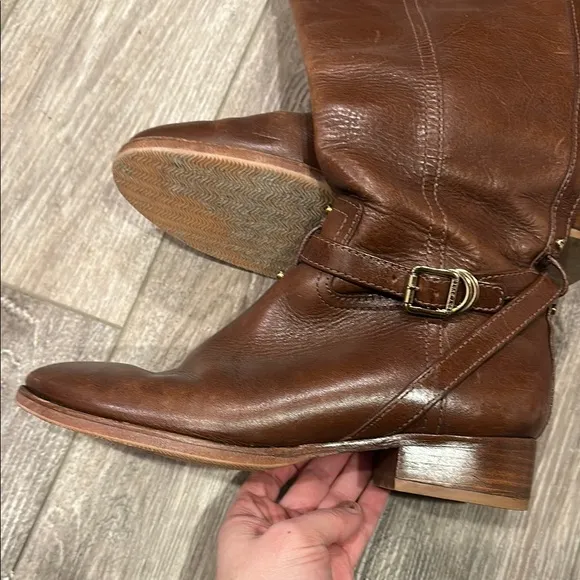 Brown Leather Riding Boots Tory Burch size 8.5 women’s