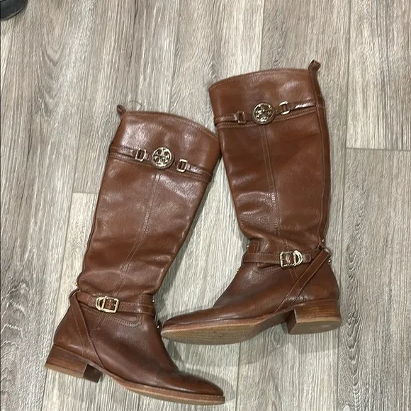 Brown Leather Riding Boots Tory Burch size 8.5 women’s