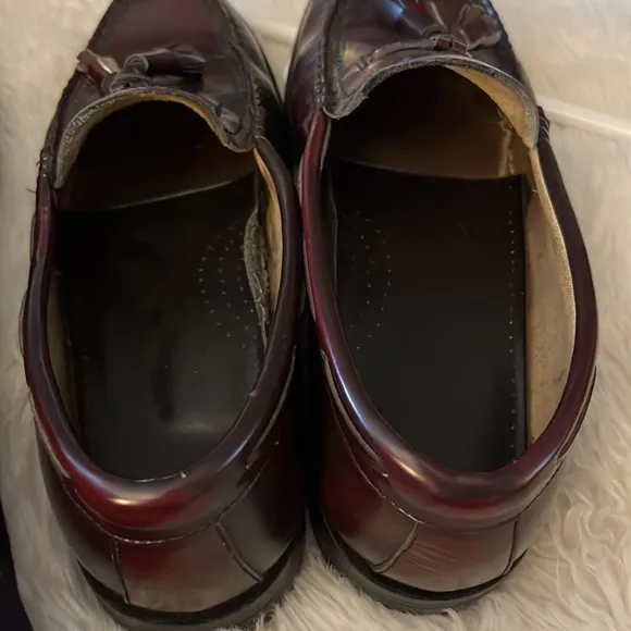 Brown Merlot Made In Spain Oxblood Leather Slip On Tassel Loafers Sz 8