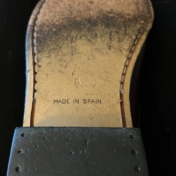 Brown Merlot Made In Spain Oxblood Leather Slip On Tassel Loafers Sz 8