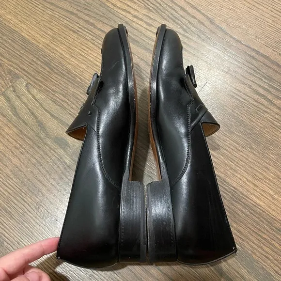 Bruno Magli Black Leather Slip On Tassel Loafers Shoes size 9