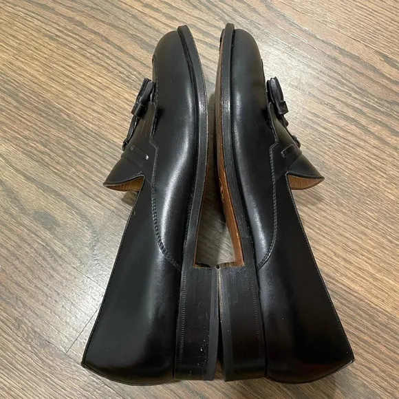 Bruno Magli Black Leather Slip On Tassel Loafers Shoes size 9