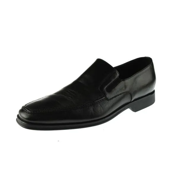 Bruno Magli Mens Raging Black Faux Leather Slip On Loafers NWOB