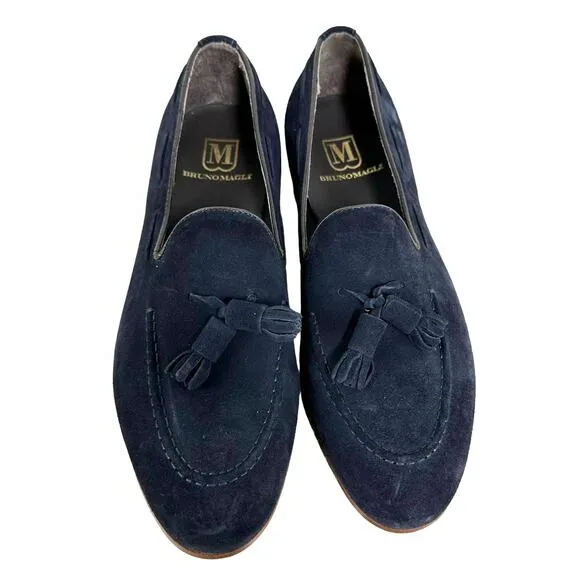 Bruno Magli NWOB Nilo MB2NILN1 Men's Navy Blue Loafers Slip On Men's Size 8.5