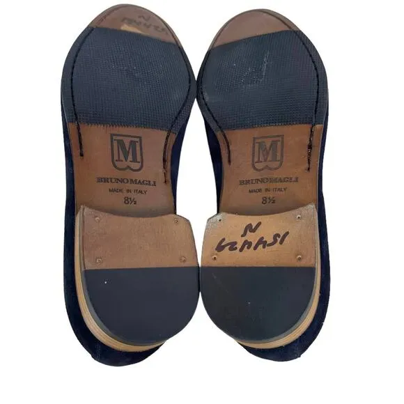 Bruno Magli NWOB Nilo MB2NILN1 Men's Navy Blue Loafers Slip On Men's Size 8.5
