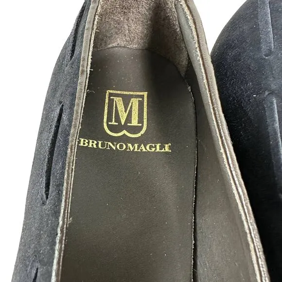 Bruno Magli NWOB Nilo MB2NILN1 Men's Navy Blue Loafers Slip On Men's Size 8.5