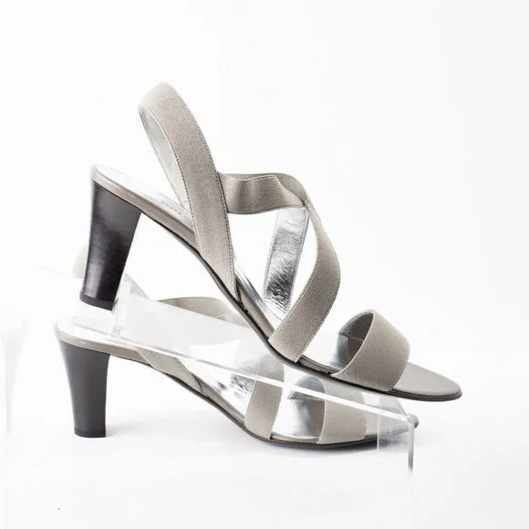 Bruno Magli Womens Gray Heeled Strappy Sandals 9.5