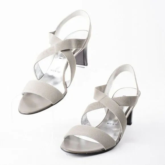 Bruno Magli Womens Gray Heeled Strappy Sandals 9.5